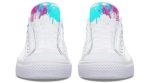 Watercolor Skull Art Low-Top Sneakers - White Artistic Footwear - Image 5