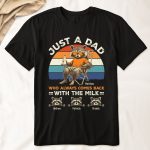 Just A Dad Who Always Comes Back With The Milk Racoon Version - PersonalizedOne Size Shirt - Image 2