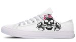 Black Skull Graphic White Lowtop Urban Sneakers