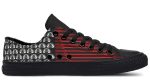 Barbell Pattern Black Low-Top Sneakers - Fitness & Weightlifting Print - Image 2