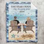The Year I Found My Missing Piece Couple Gift - Personalized Blanket Big Size - Image 2