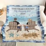 The Year I Found My Missing Piece Couple Gift - Personalized Blanket Big Size - Image 3