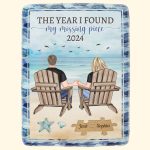 The Year I Found My Missing Piece Couple Gift - Personalized Blanket Big Size - Image 6