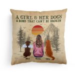 A Girl And Her Dogs Cats Unbreakable Bond - Personalized Pillow (Insert Included)