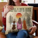 A Girl And Her Dogs Cats Unbreakable Bond - Personalized Pillow (Insert Included) - Image 3