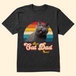 Best Cat Dad Ever - Personalized PhotoOne Size Shirt