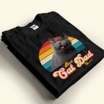Best Cat Dad Ever - Personalized PhotoOne Size Shirt - Image 2