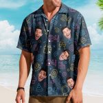 Birthday Neon Party Custom Face Funny Birthday Gift - Custom Photo Hawaiian Shirts - Image 2