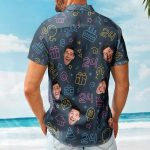 Birthday Neon Party Custom Face Funny Birthday Gift - Custom Photo Hawaiian Shirts - Image 4