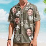Camo Tropical Beach Pattern Hawaii Aloha Shirts - Custom Photo Hawaiian Shirts - Image 2