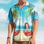 Custom Funny Face Hula Dancing Gift For Men Women - Custom Photo Hawaiian Shirts - Image 2