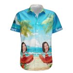 Custom Funny Face Hula Dancing Gift For Men Women - Custom Photo Hawaiian Shirts - Image 6