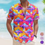 Custom Name With Poisonous Mushroom Pattern - Custom Hawaiian Shirts
