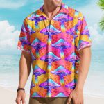 Custom Name With Poisonous Mushroom Pattern - Custom Hawaiian Shirts - Image 2