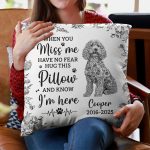 Dog Memorial Toile De Jouy Sympathy Gift - Personalized Pillow (Insert Included) - Image 3