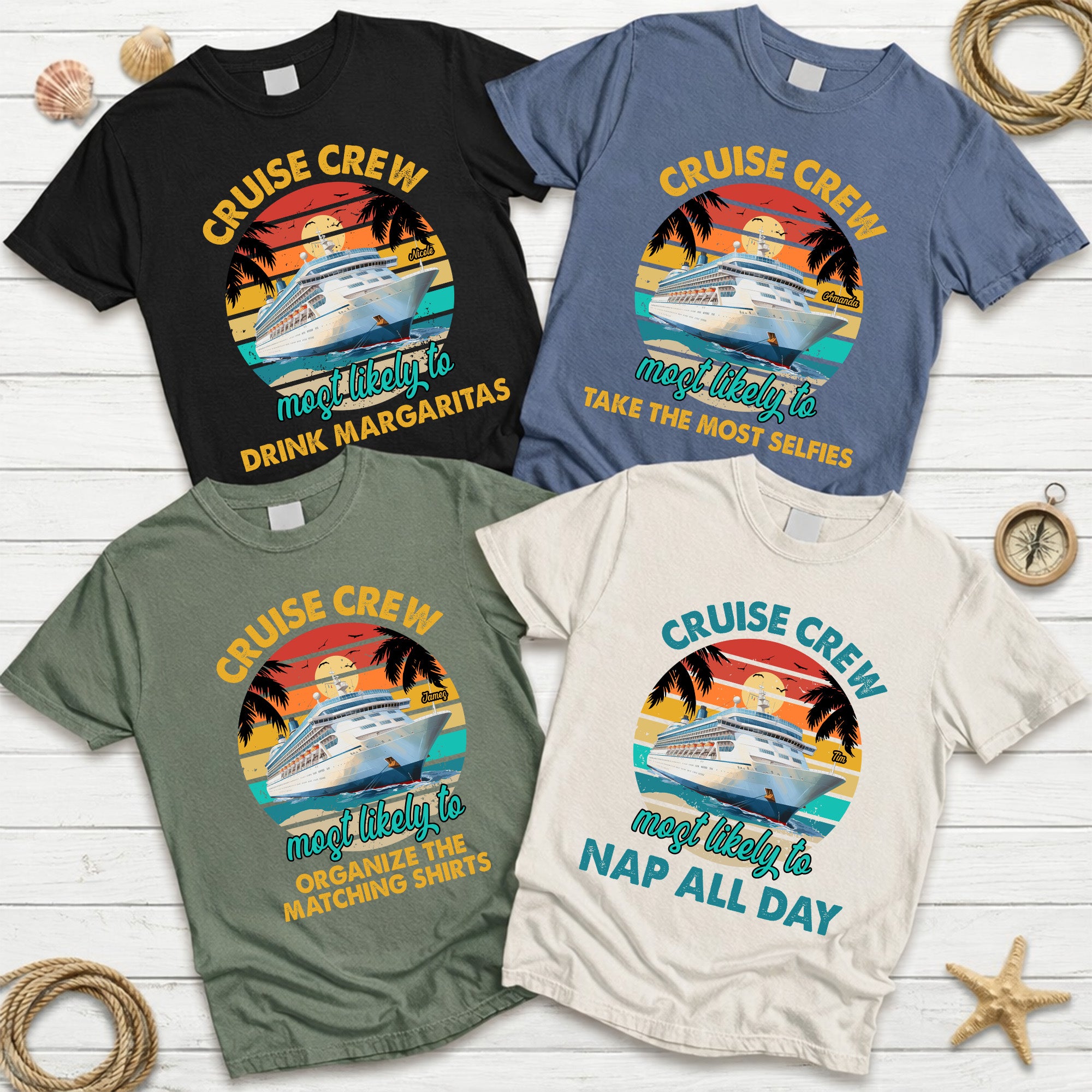 Family-Cruise-Crew-Matching-Shirts-Personalized-Comfort-Tee_1.jpg Family Cruise Crew Matching Shirts - Personalized Comfort Tee - Image 1
