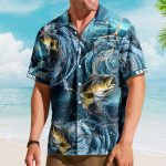Fishing Bass Fish Types Whirlpool Ocean Aloha Shirts For Men - Custom Hawaiian Shirts - Image 3