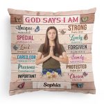 God Says I Am Unique - Photo Version - Personalized Photo Pillow (Insert Included) - Image 11
