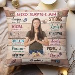 God Says I Am Unique - Photo Version - Personalized Photo Pillow (Insert Included) - Image 2
