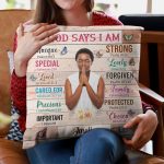 God Says I Am Unique - Photo Version - Personalized Photo Pillow (Insert Included) - Image 8