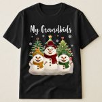 Grandma Snowman With Grandkids Lovely - PersonalizedOne Size Shirt