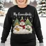 Grandma Snowman With Grandkids Lovely - PersonalizedOne Size Shirt - Image 4