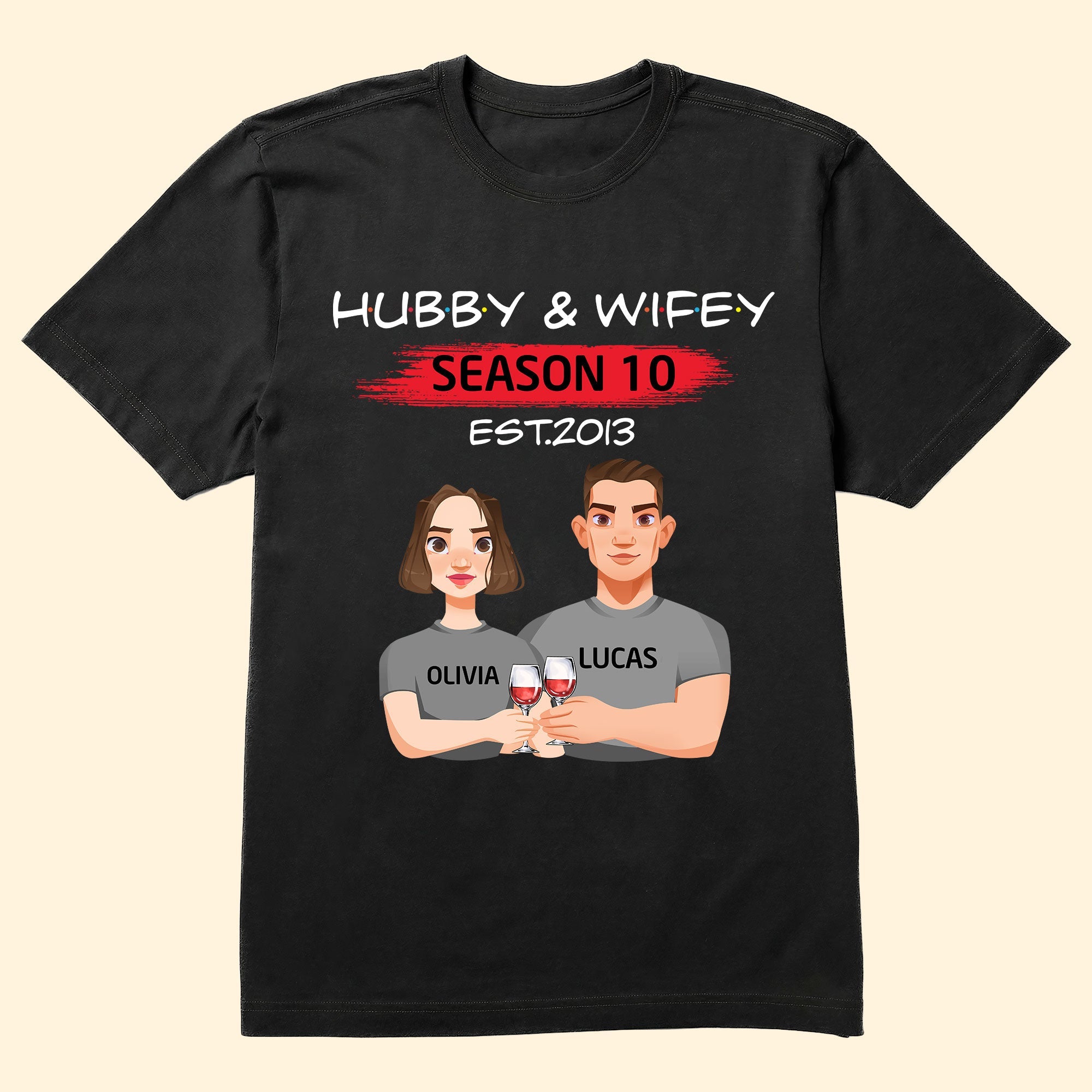 Hubby-_-Wifey-Personalized-Matching-couple-Shirts-1.jpg Hubby & Wifey - Personalized Matching Couple Shirts - Image 1