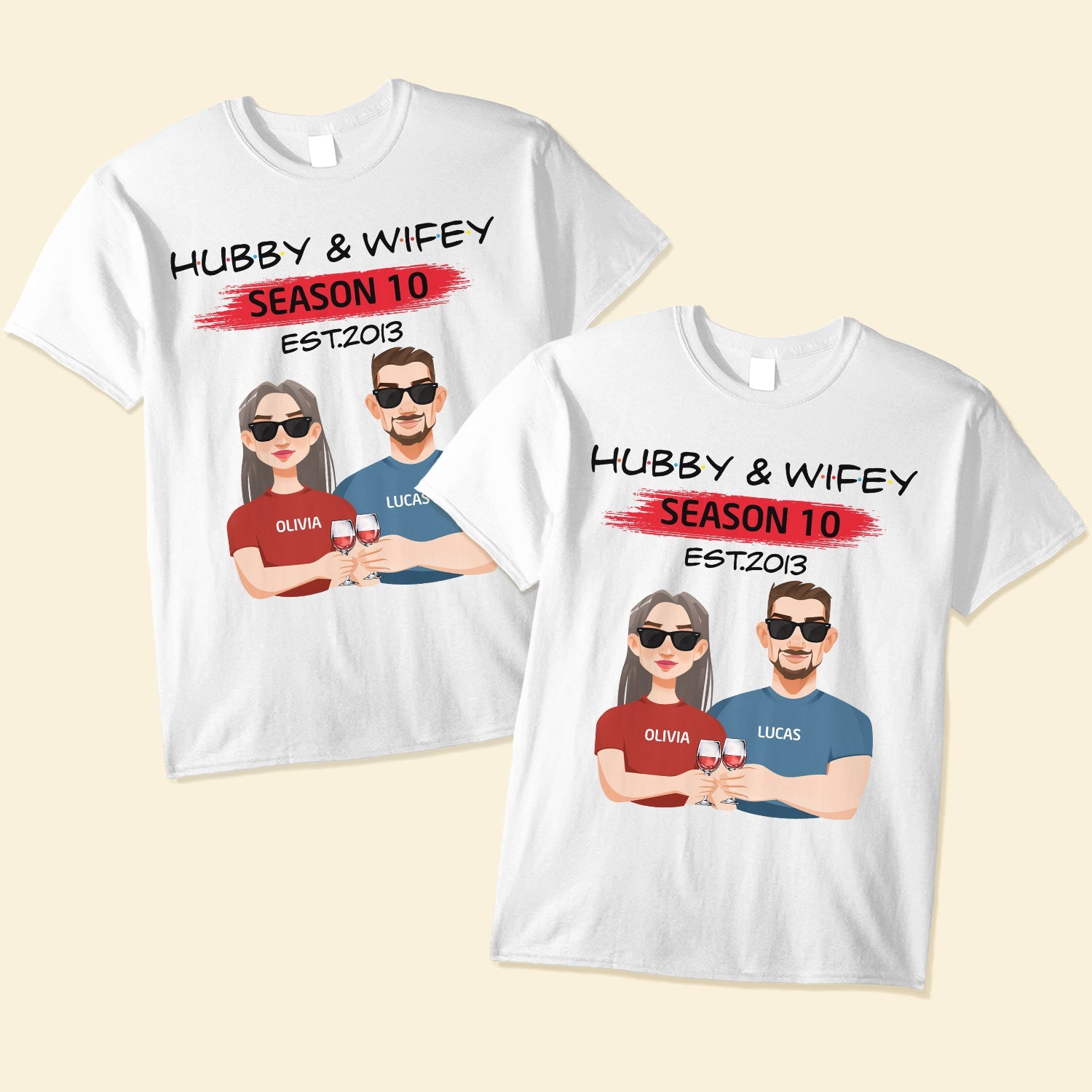 Hubby-_-Wifey-Personalized-Matching-couple-Shirts-ver-2-5.jpg Hubby & Wifey - Personalized Matching Couple Shirts - Ver 2 - Image 1