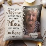 Hug This Pillow And Know I'm Here - Personalized Photo Memory Pillow (Insert Included) - Image 4