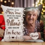 Hug This Pillow And Know I'm Here - Personalized Photo Memory Pillow (Insert Included) - Image 5