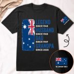 Legend, Husband, Dad And Grandpa - Australia Flag Version - PersonalizedOne Size Shirt