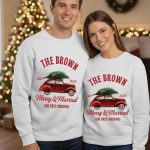 Merry & Married Our First Christmas Couple Matching Sweatshirts - Personalized Sweatshirt - Image 2