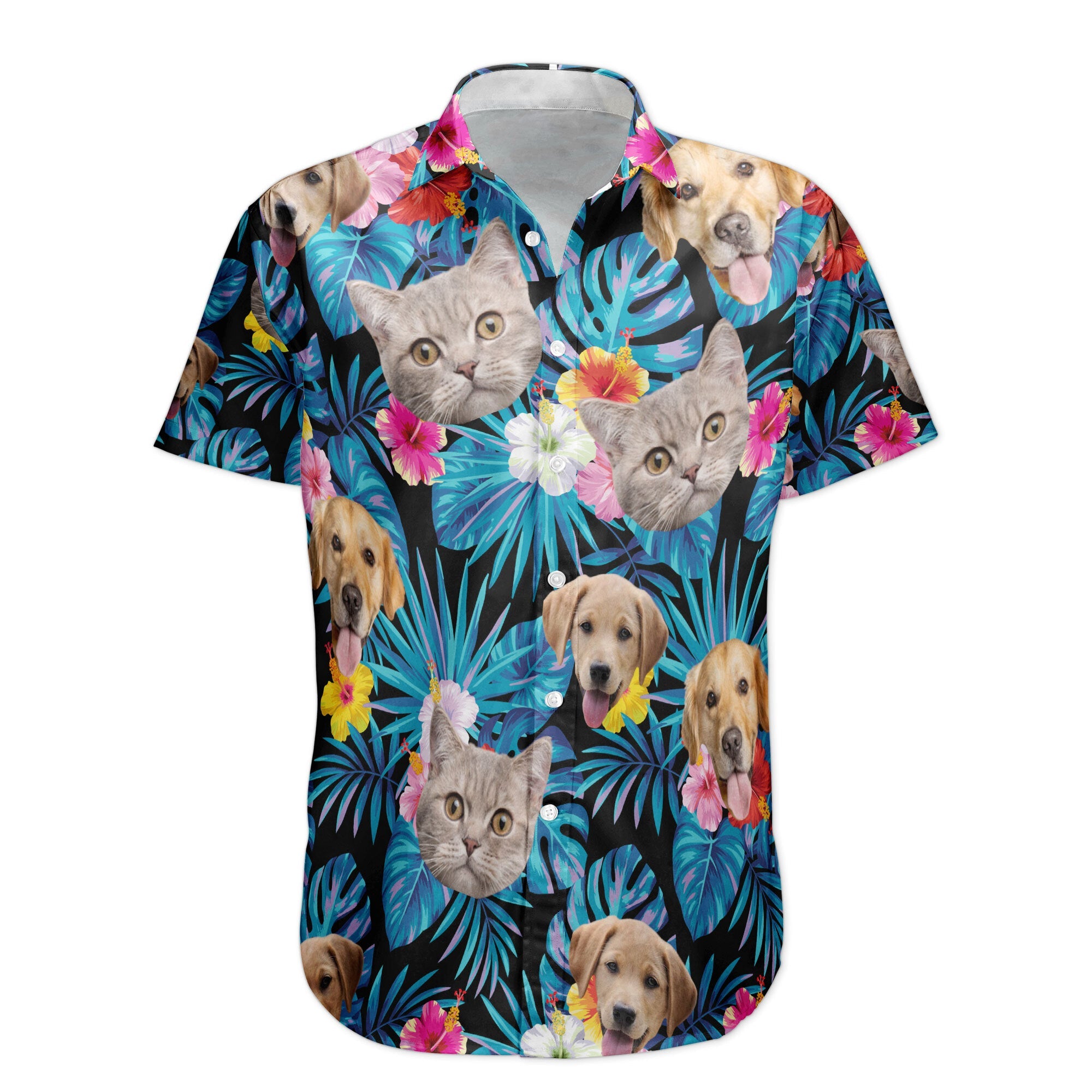 Photo-Inserted-Custom-Face-For-Men_-Women-Personalized-Hawaiian-Shirt_1.jpg Custom Face For Men, Women - Personalized Photo Hawaiian Shirt - Image 1