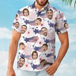 Family Cute Face - Personalized Photo Hawaiian Shirt - Independence Day Shirt - Image 4