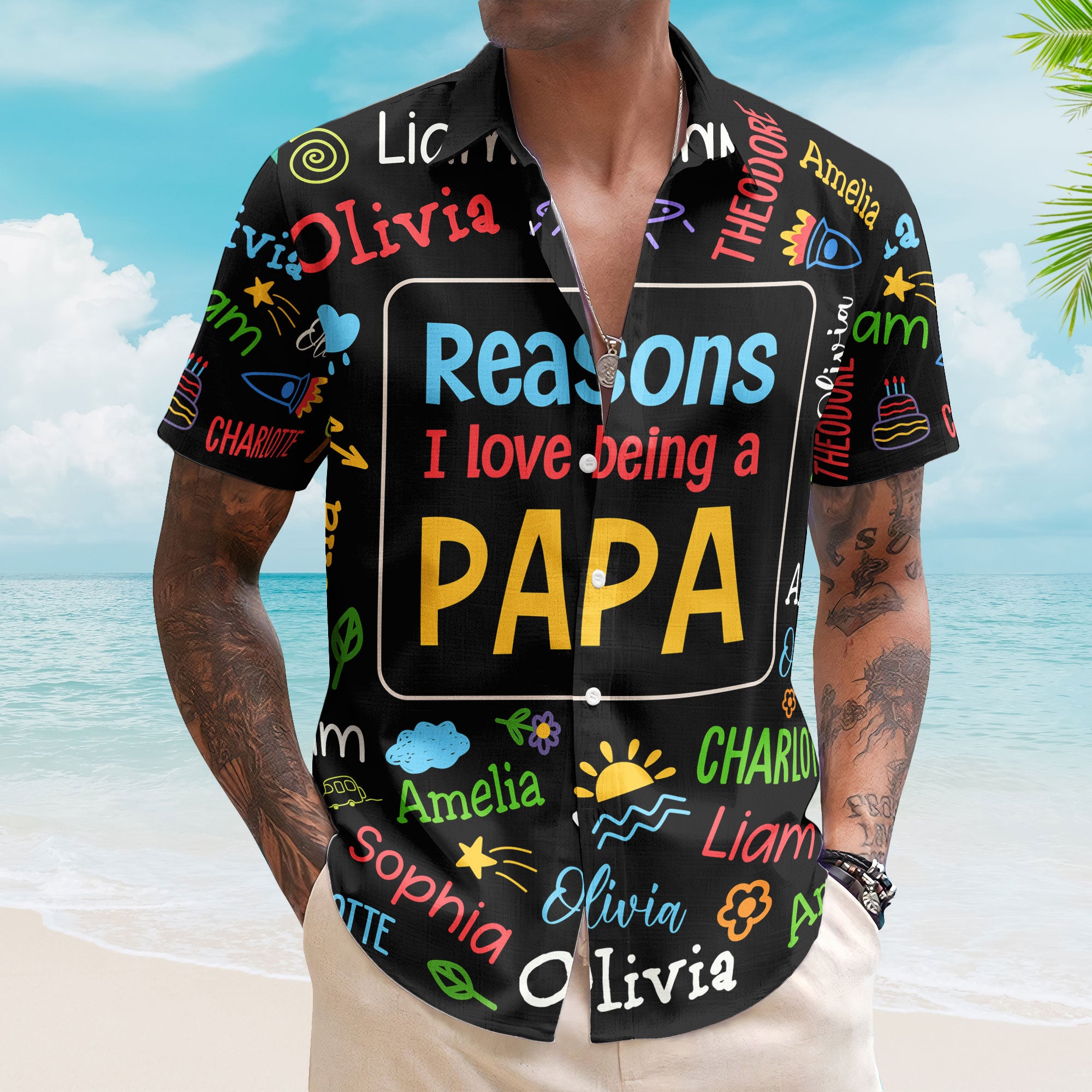 Reasons-I-Love-Being-A-Papa-Personalized-Hawaiian-Shirtt_1.jpg Reasons I Love Being A Papa - Personalized Hawaiian Shirt - Image 1