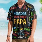 Reasons I Love Being A Papa - Personalized Hawaiian Shirt - Image 4