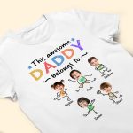 This Awesome Daddy Belongs To - Personalized PhotoOne Size Shirt - Image 5
