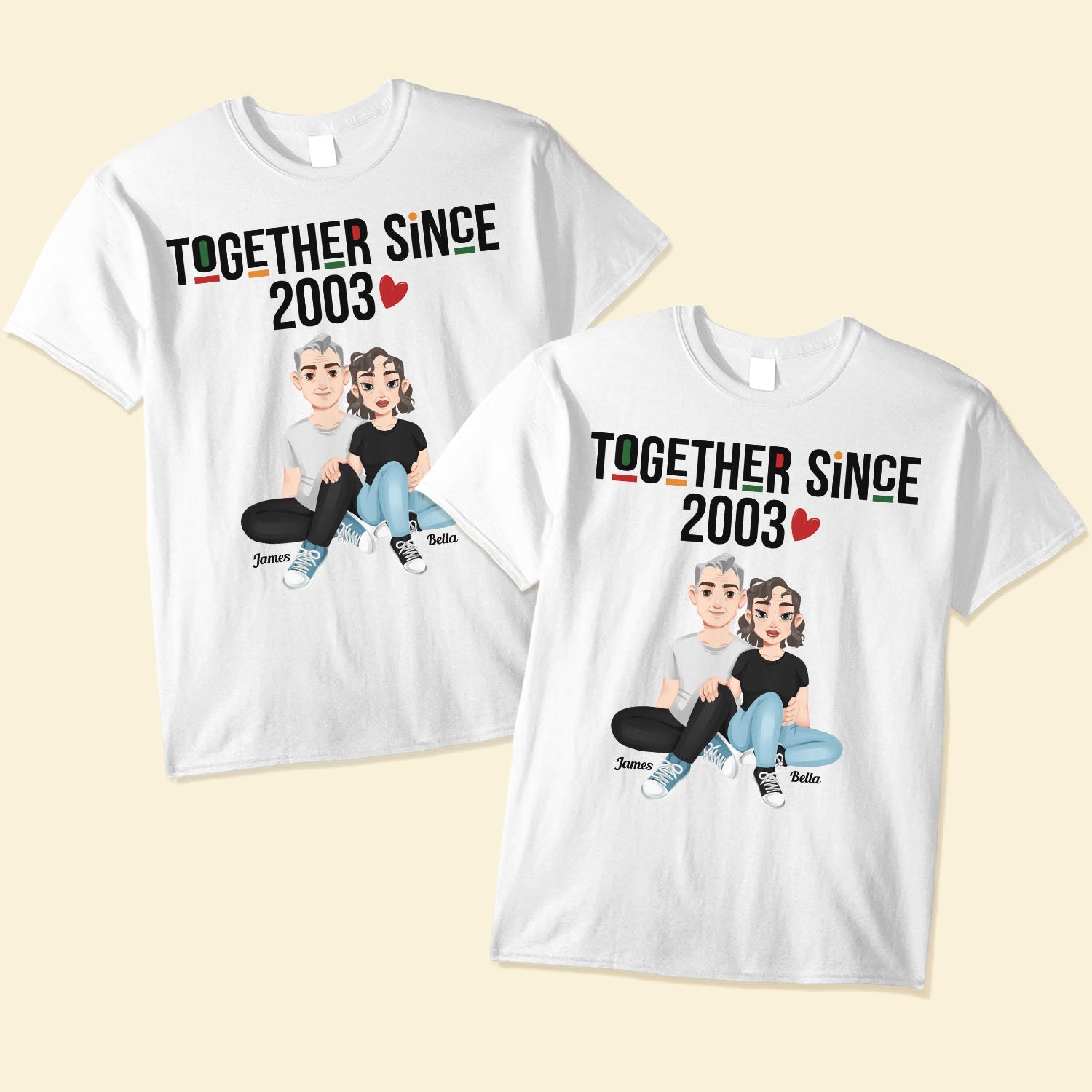 Together-Since-Personalized-Matching-Shirts_1_a0208068-79bd-4987-b220-ca4b524b512c.jpg Together Since - Personalized Matching Shirts - Image 1