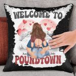 Welcome To Poundtown - Gift For Boyfriends, Girlfriends, Couple - Custom Sequin Pillow - Image 2