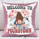 Welcome To Poundtown - Gift For Boyfriends, Girlfriends, Couple - Custom Sequin Pillow - Image 3